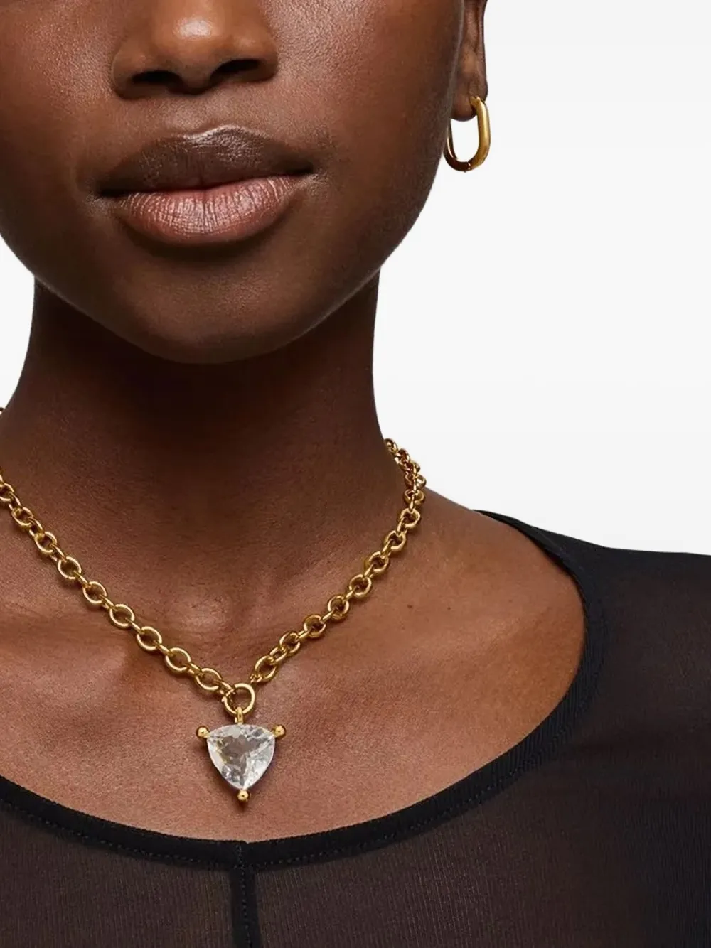 TOUS gold-tone rock crystal pendant - Goud