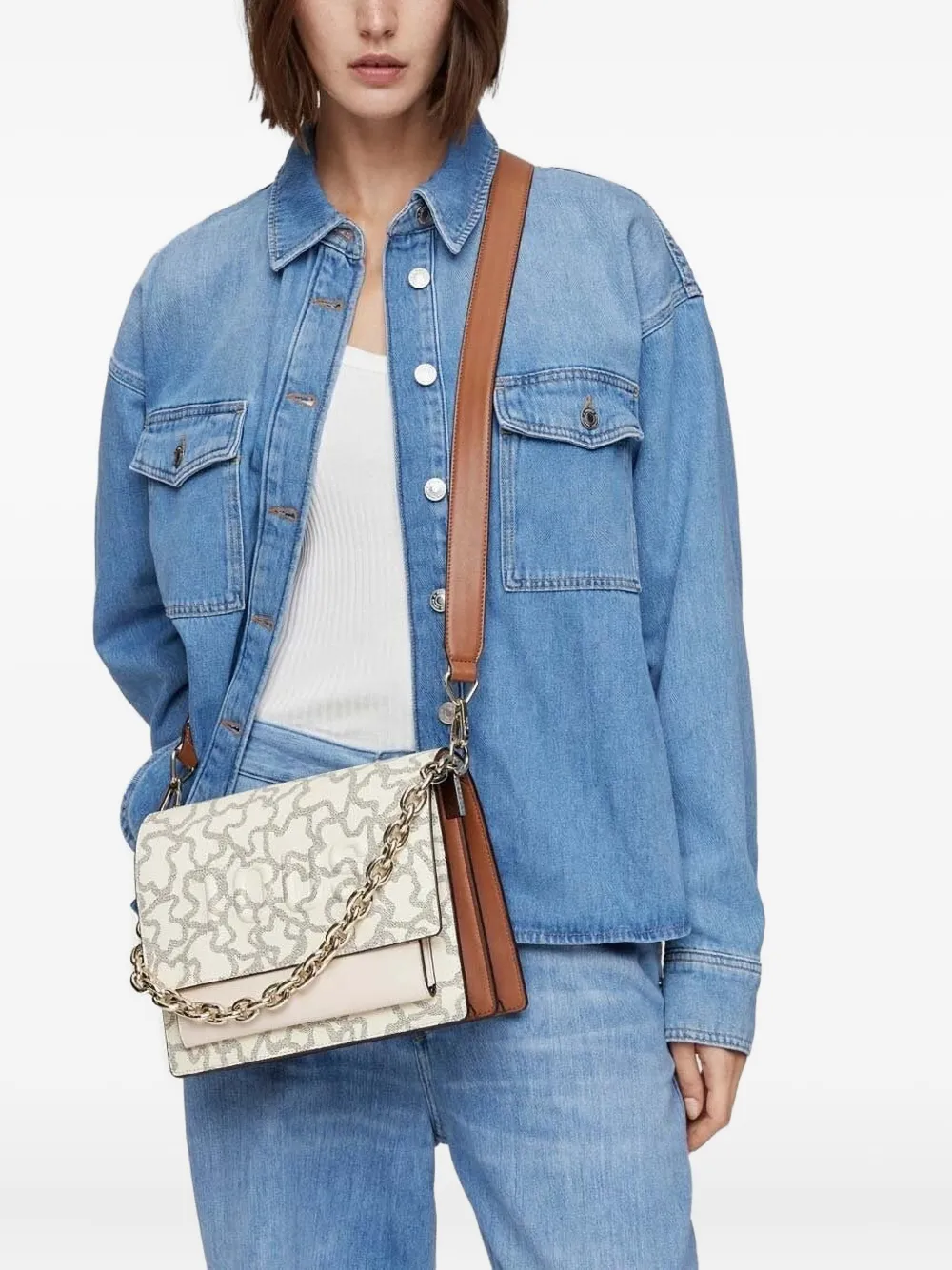 Tous Bear-pattern Cross-body Bag In Neutral