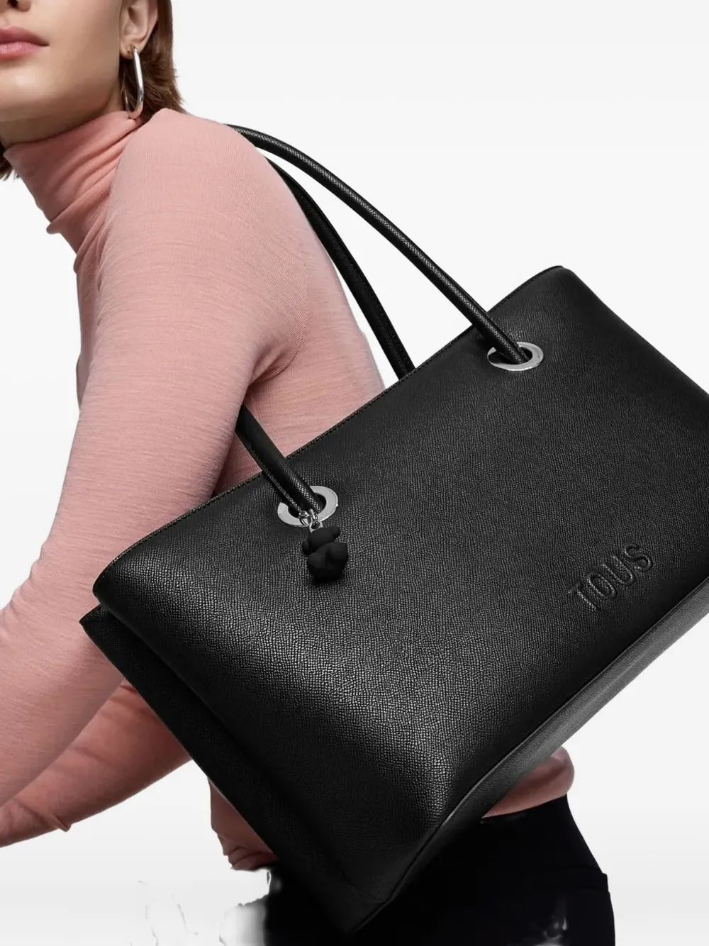 Tous Embossed Logo Tote Bag In Black
