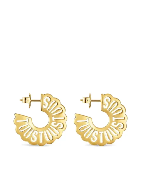 TOUS pleated-text logo hoop earrings