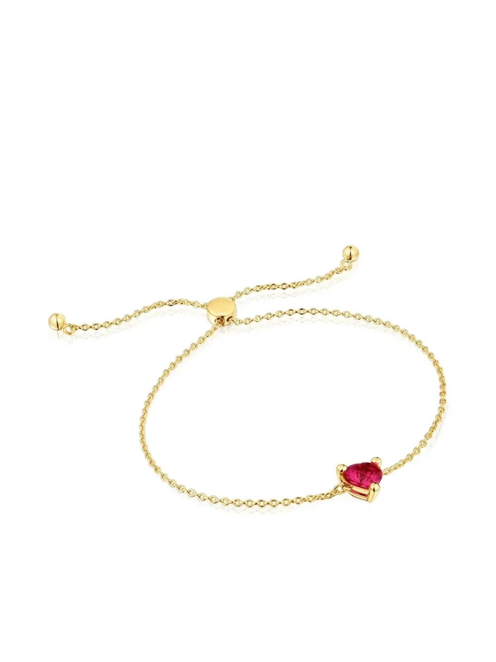 TOUS heart-shaped-stone chain bracelet - Oro