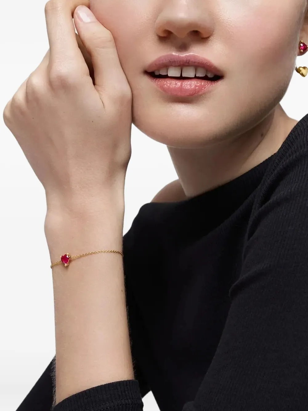 TOUS Hartvormige schakelarmband met steen - Goud