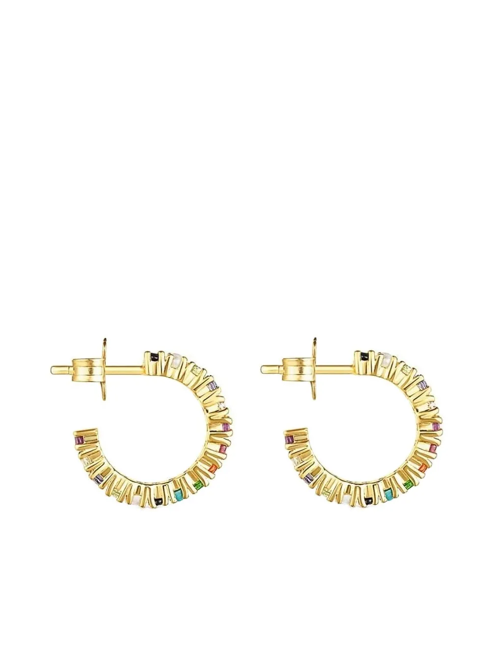 Tous Multi-gemstone Hoop Earrings In Gold