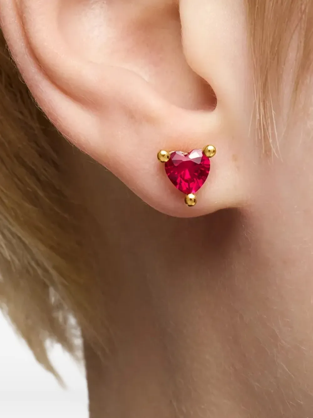  Tous Heart Ruby Earrings - Gold 