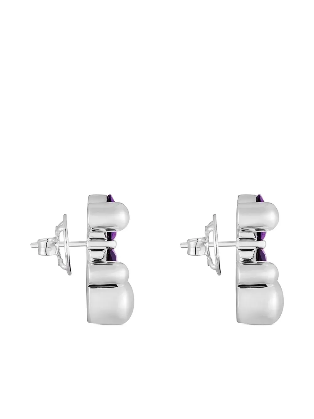 Tous Bear Lgg Amethyst-sphere Stud Earrings - Grey 