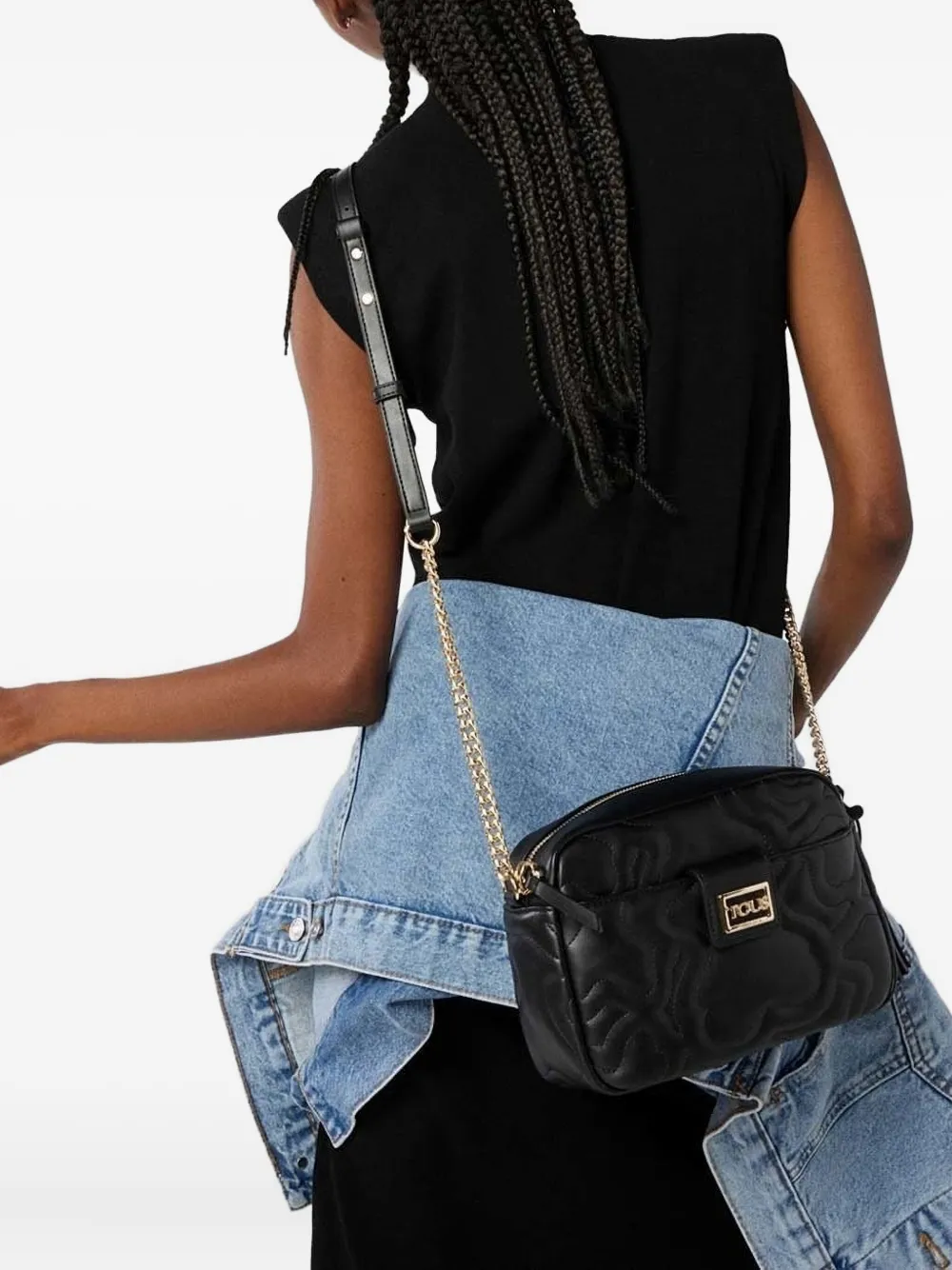 Tous Quilted Chain-strap Cross Body Bag In Black