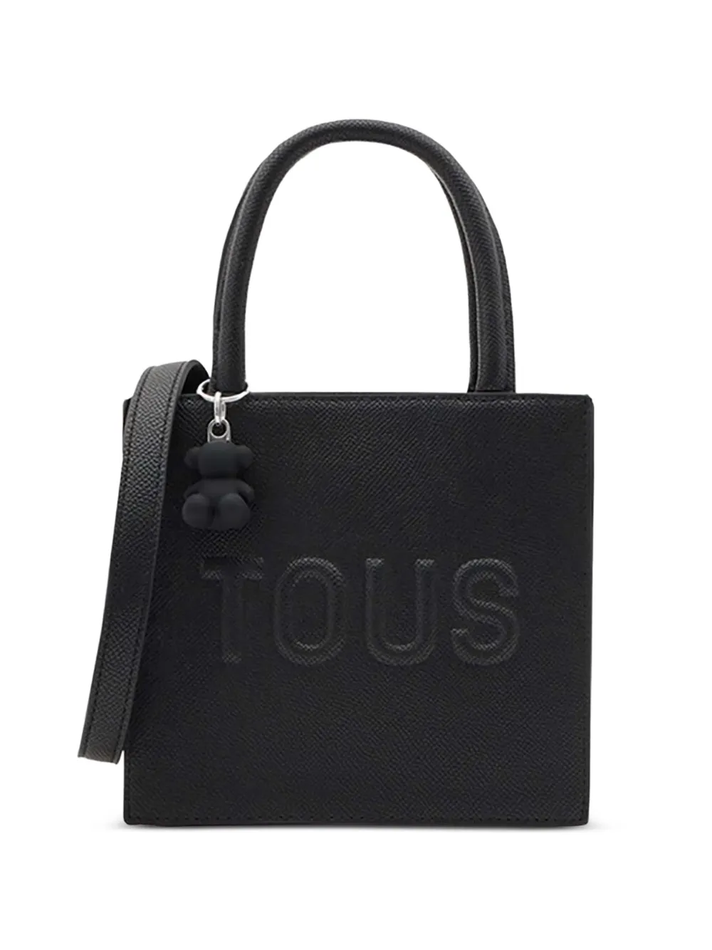 Tous Mini Cube Embossed Tote Bag In Black