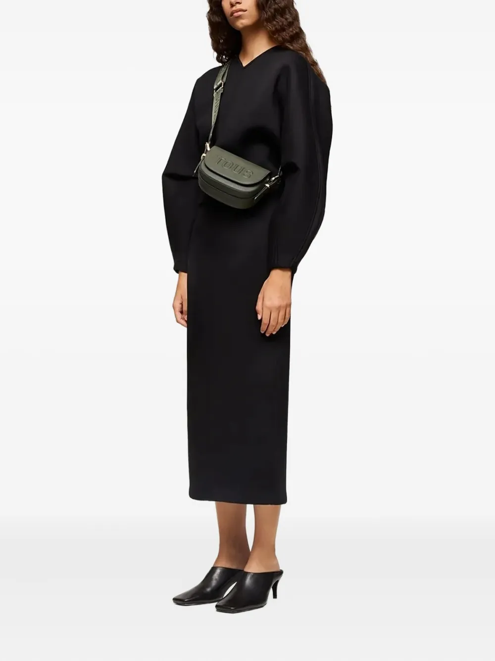 TOUS logo embossed satchel bag Groen