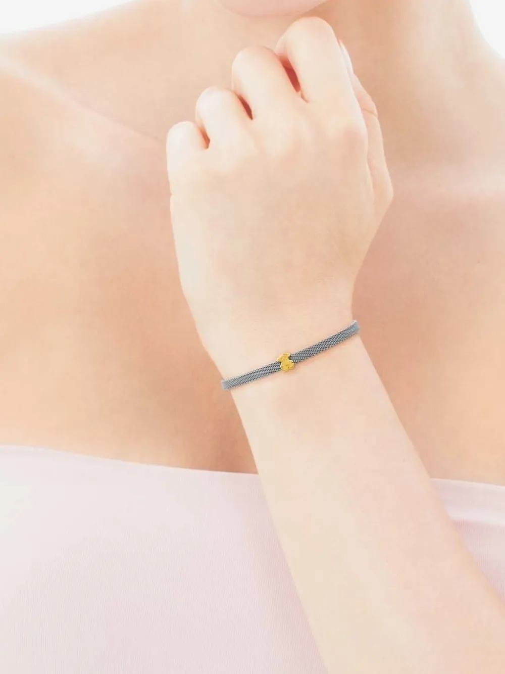 Tous Icon Bear Mesh Bracelet In Neutral