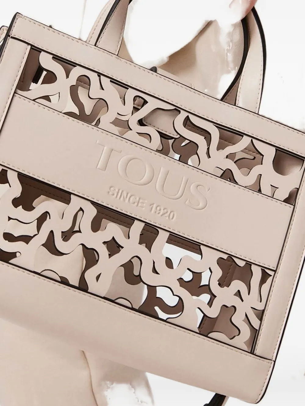 Tous Cut-out Satchel Bag In Neutral