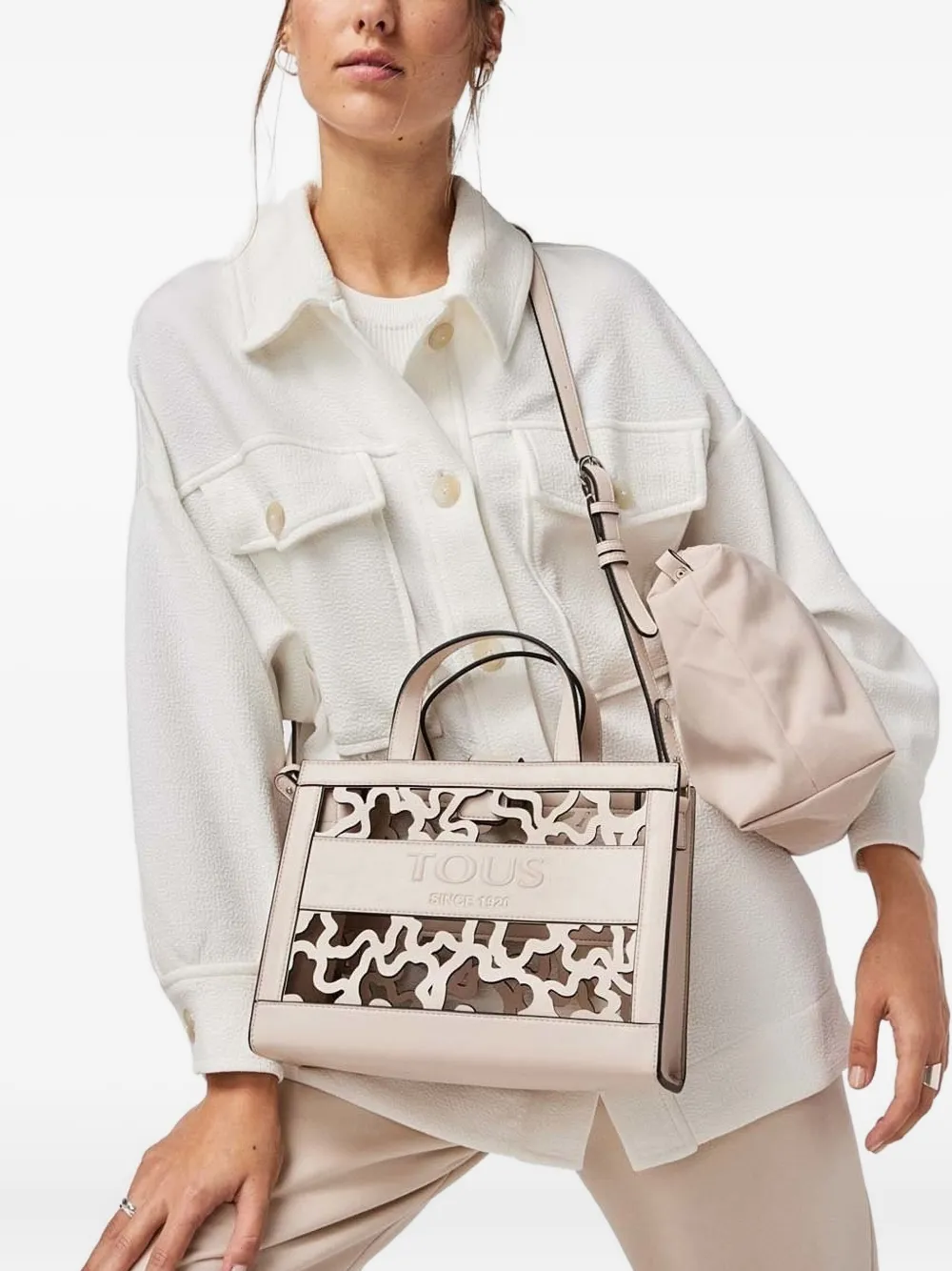 Tous Cut-out Satchel Bag In Neutral