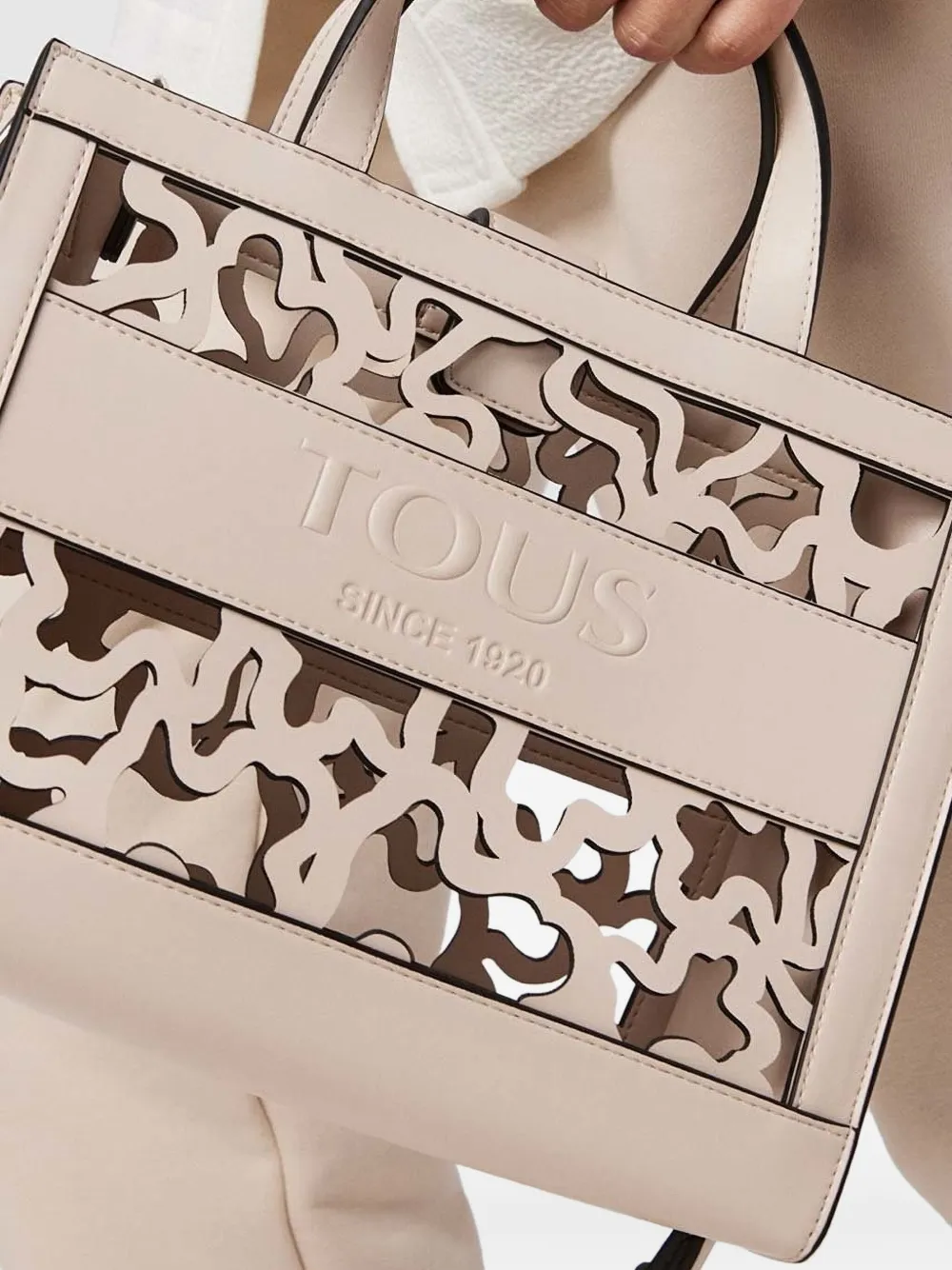 TOUS Boekentas met uitgesneden details Beige