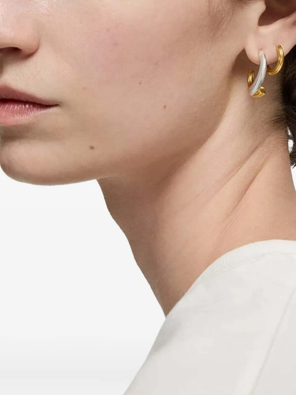Tous Two-tone Hoop Earrings In Metallic