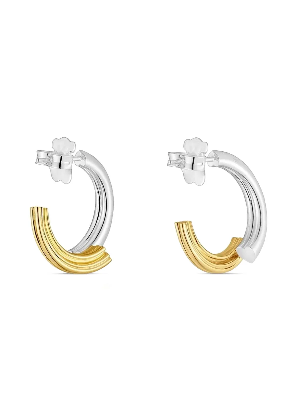 Tous Two-tone Hoop Earrings In Metallic