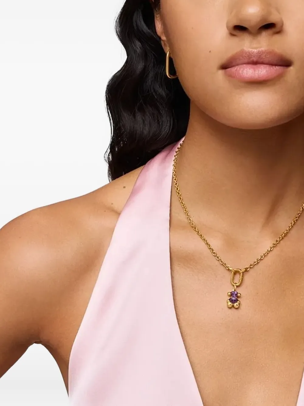 TOUS Bold Bear amethyst necklace - Goud