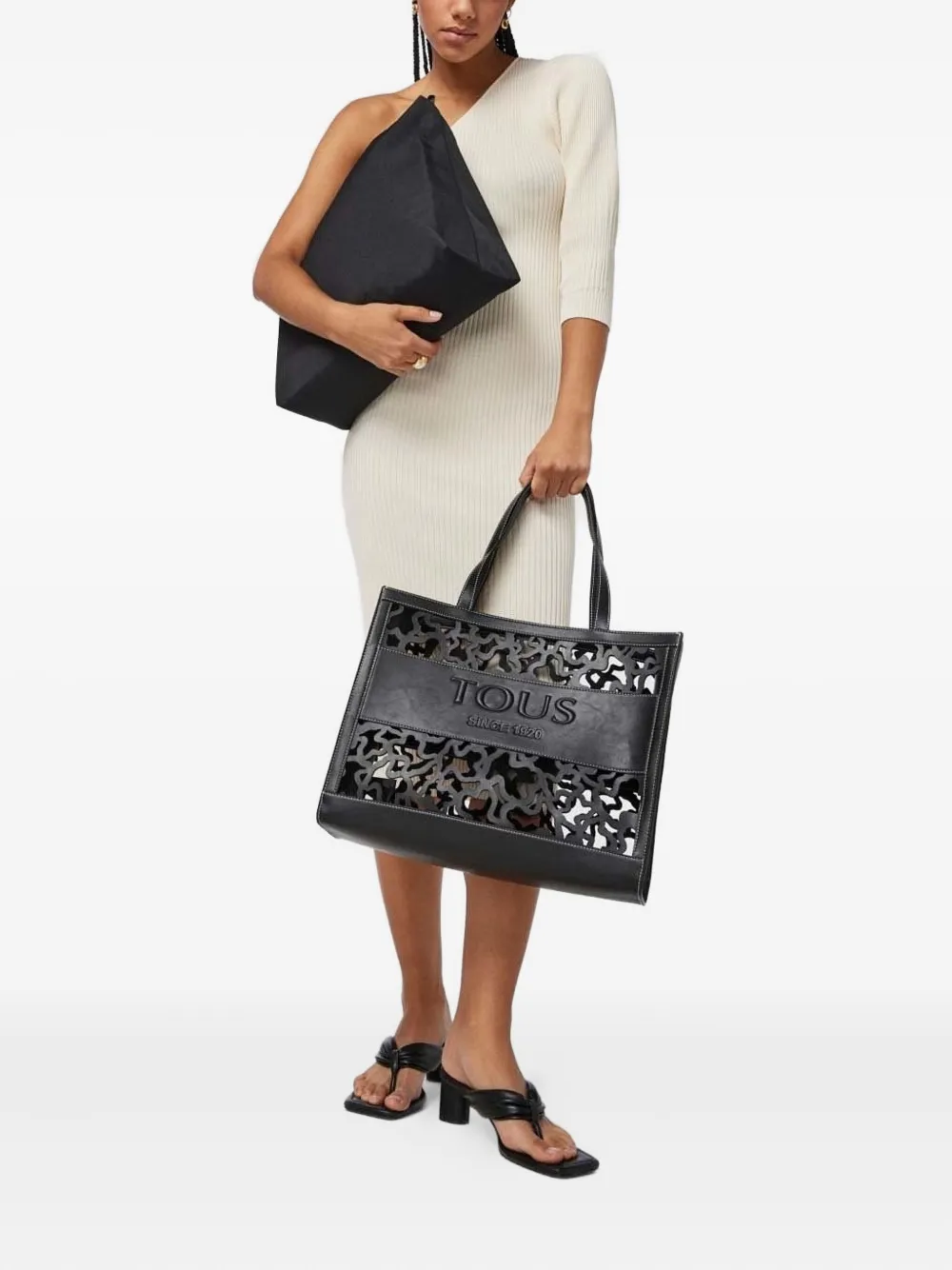 Tous Kaos Cut-out Logo Tote Bag In Black
