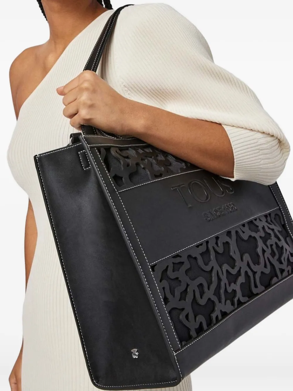 Tous Kaos Cut-out Logo Tote Bag In Black