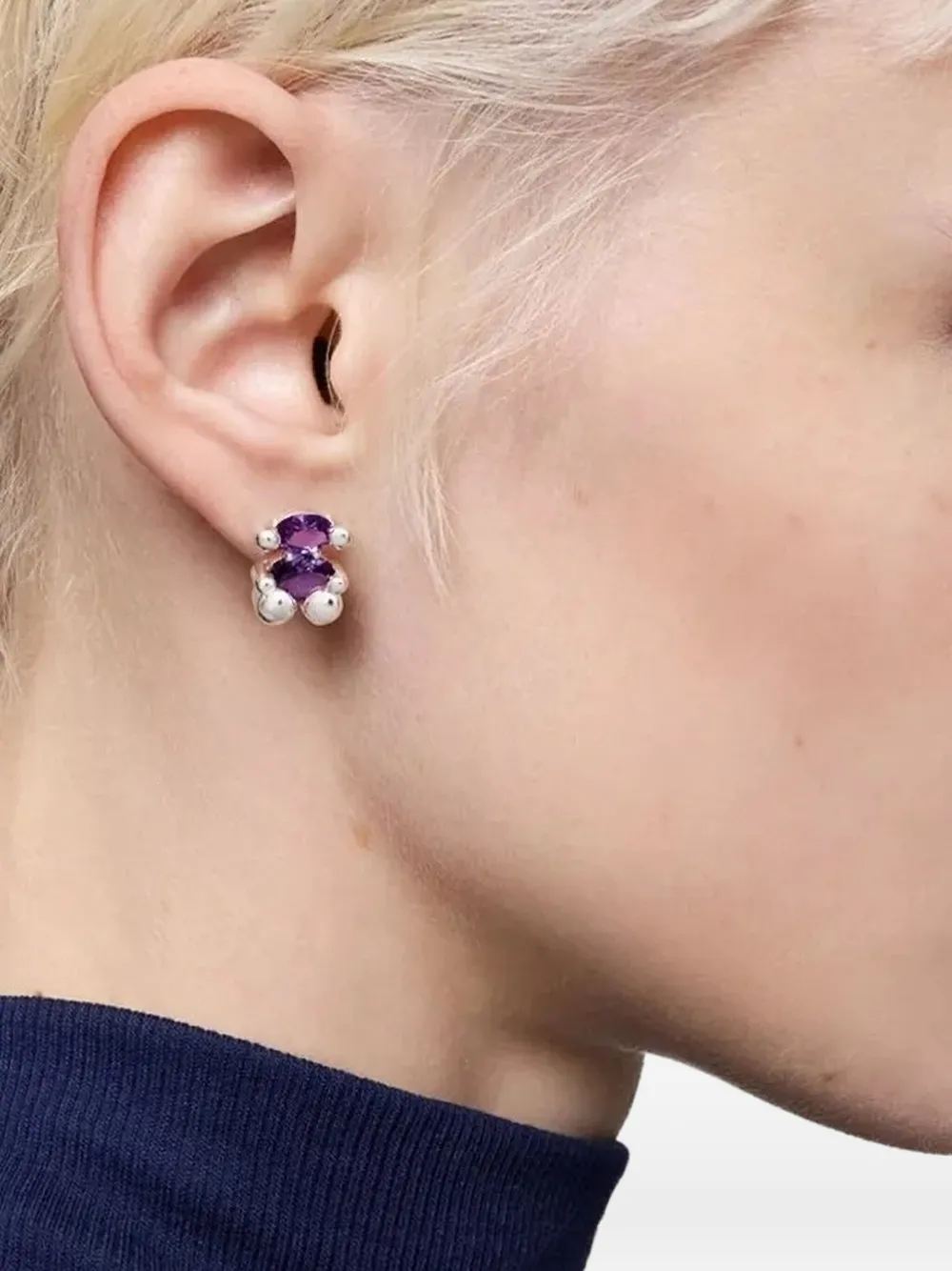 Tous Sapphire-bear Earrings In Purple