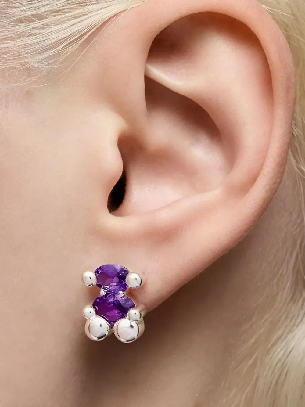 TOUS サファイア ピアス - シルバートーン TOUS サファイア ピアス - シルバートーン