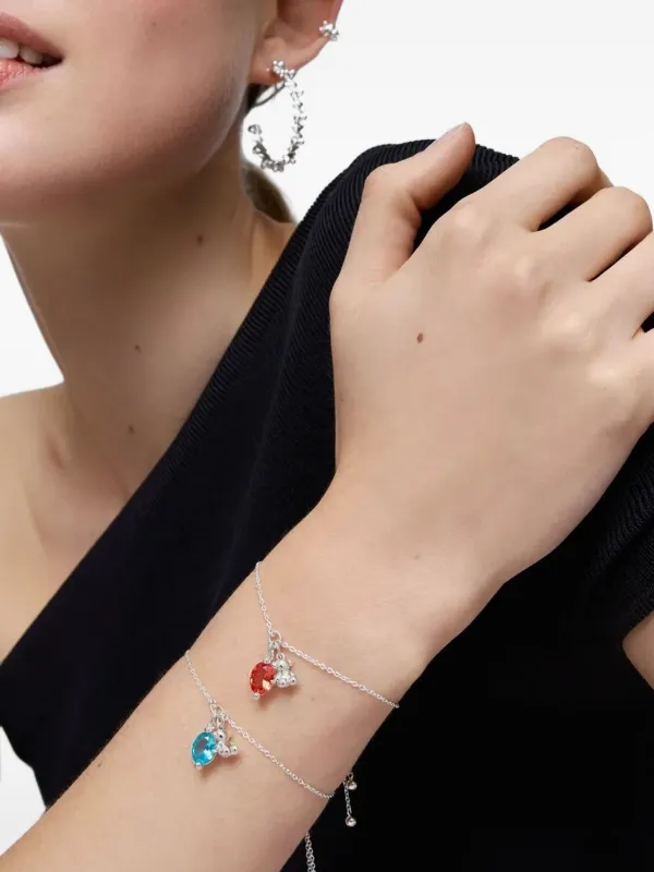 TOUS blue-stone Bear Charm Bracelet Silver FARFETCH VN