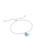 TOUS blue-stone bear charm bracelet - Silver