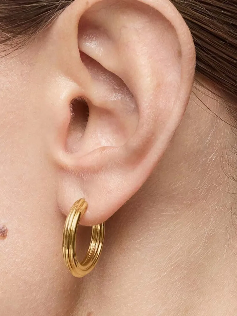 Tous Triple-band Hoop Earrings In Gold