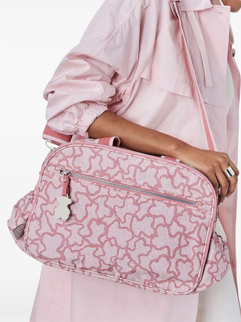 TOUS Luiertas met logoprint - Roze