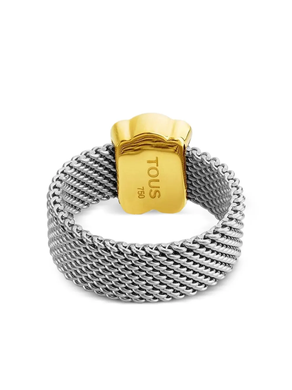 TOUS Mesh ring met beer - Goud