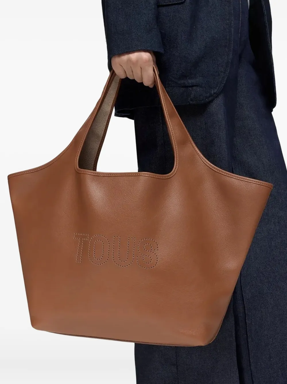 Tous Large Lirio Logo-detail Tote Bag In Brown