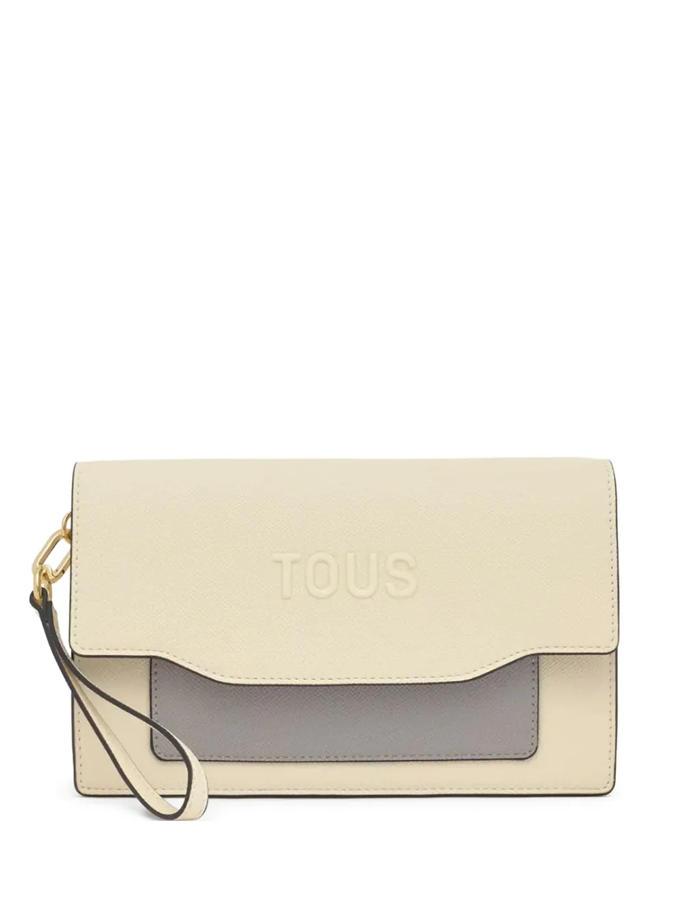 Tous Logo-embossed Two-tone Clutch Bag In Brown
