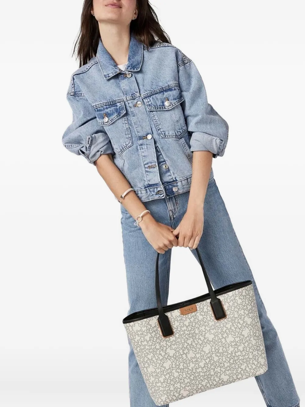 Tous Large Kaos Mini Tote Bag In Neutral