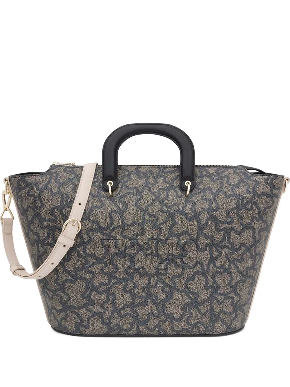 bear-print tote bag