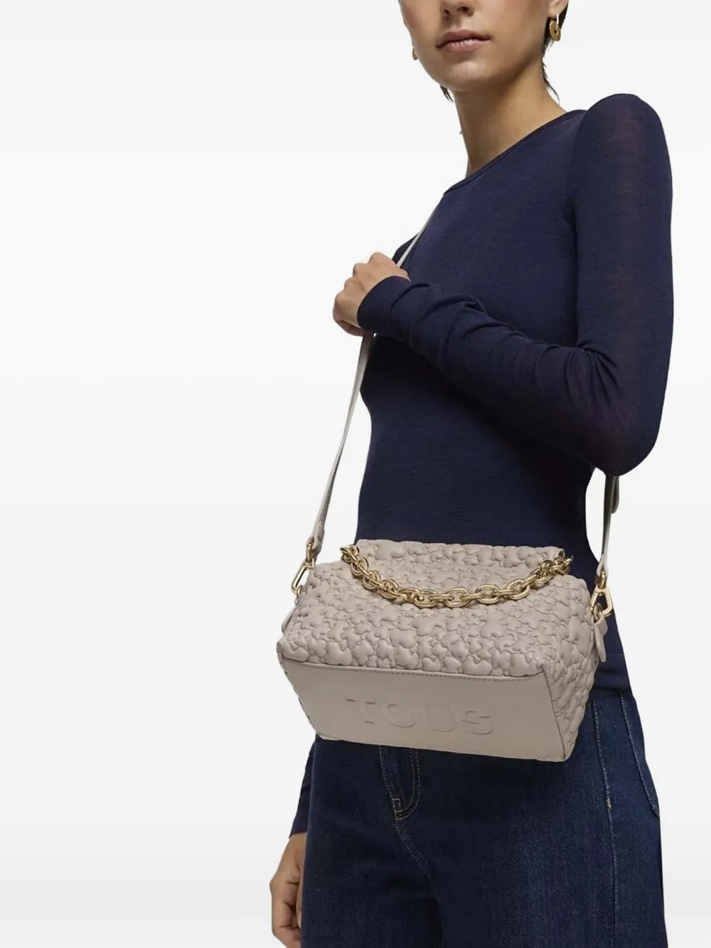 Tous Bear-embossed Chain-strap Cross-body Bag In Brown