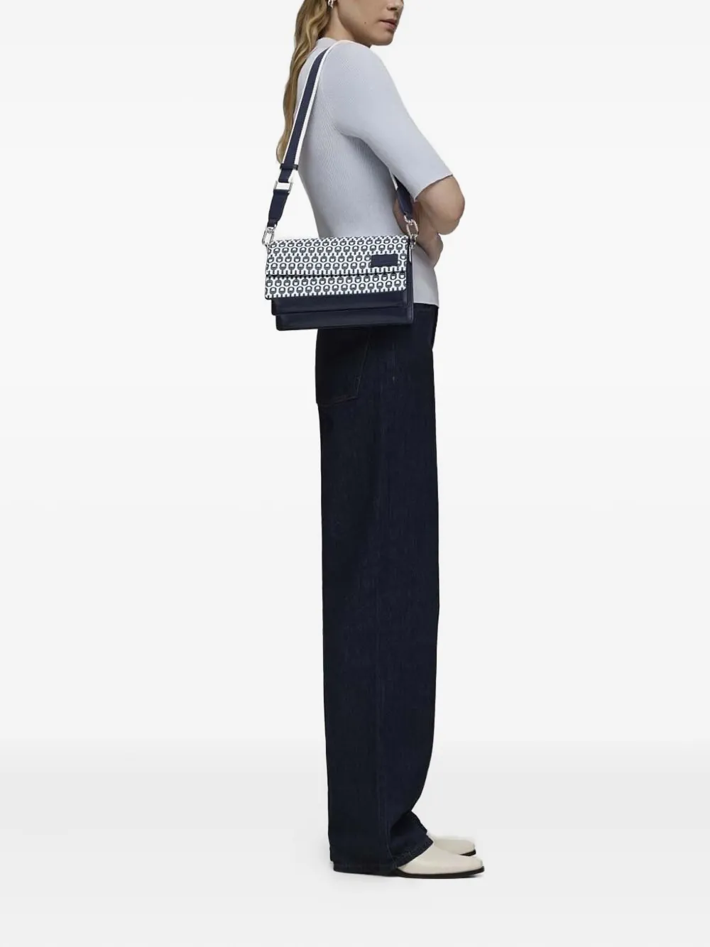 Tous Manifesto Monogram-patterned Cross-body Bag In Blue
