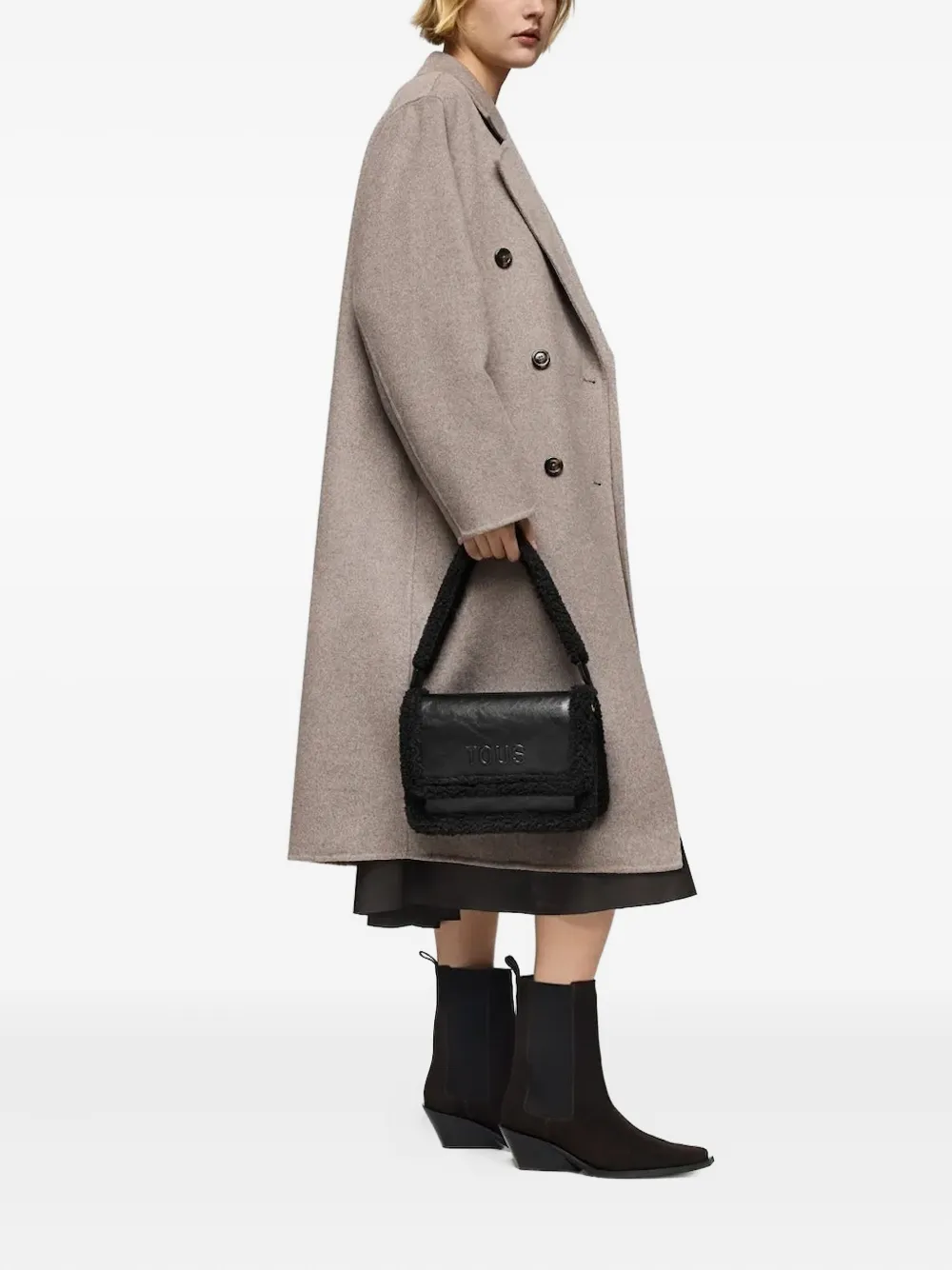Tous Logo-embossed Shoulder Bag In Black