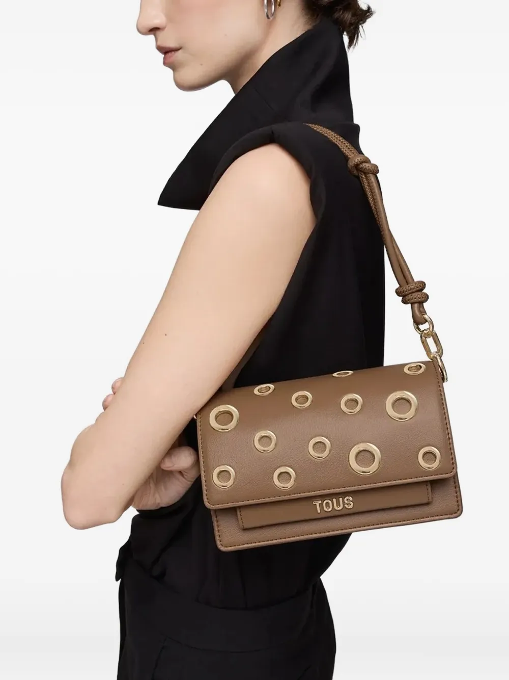TOUS Audree Eyelets Tierra mini-tas Bruin