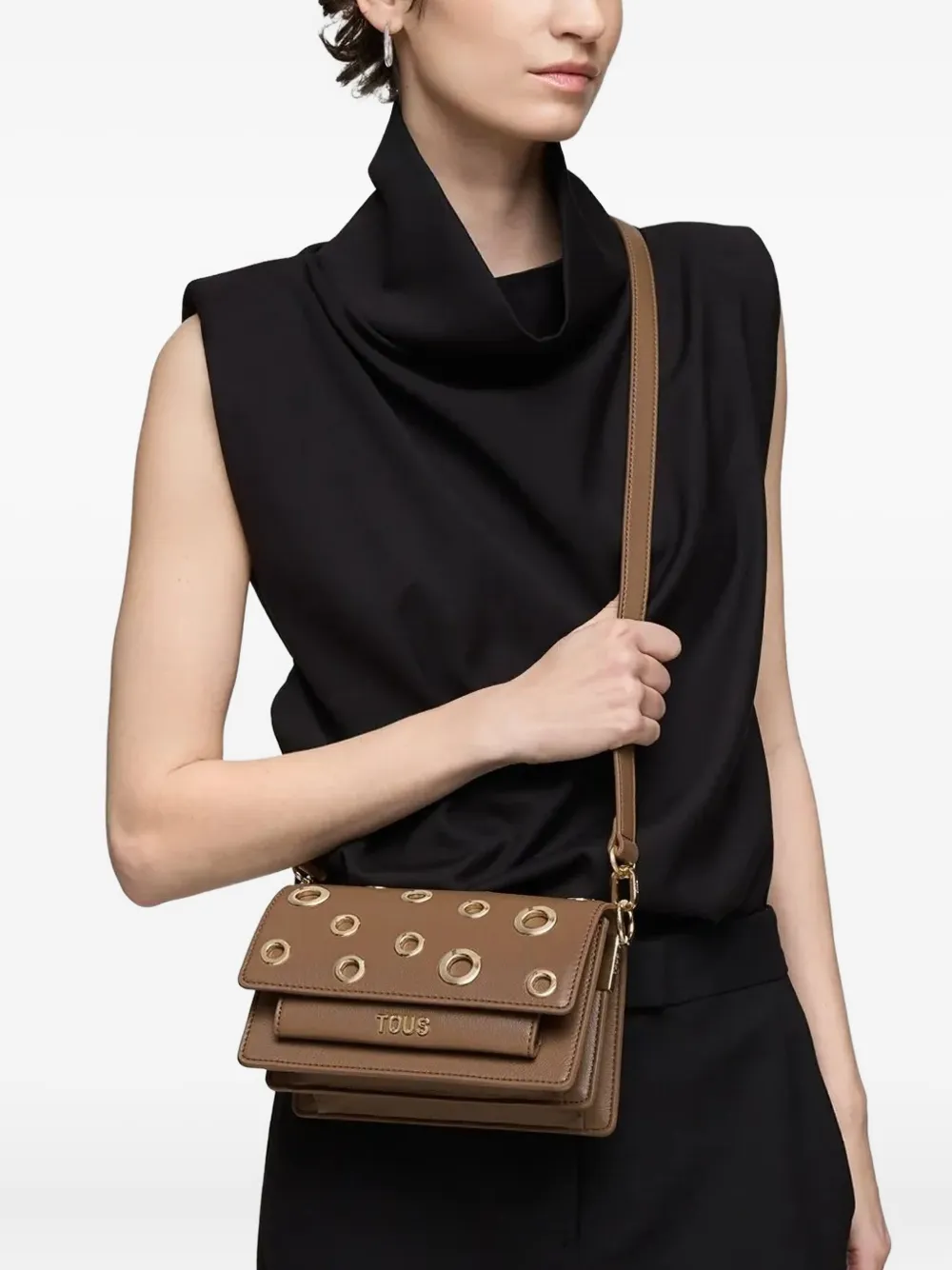 TOUS Audree Eyelets Tierra mini-tas - Bruin