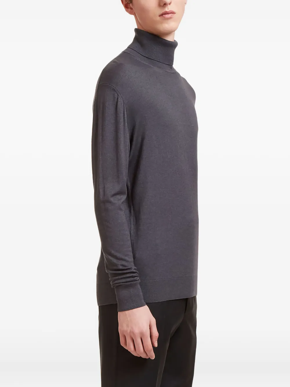  Aiezen Roll-neck Ribbed Sweater - Grey 