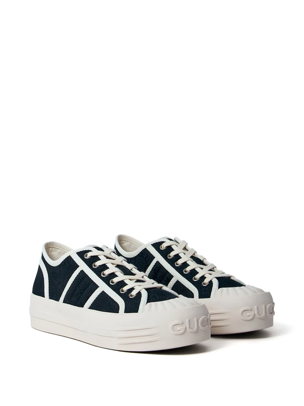 Gucci Sneakers met vlakken en logopatroon Zwart