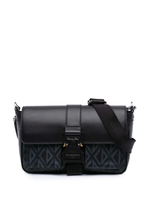 Christian Dior Pre-Owned 2022 Coated Canvas CD Diamond and Calfskin Hit The Road Messenger Bag crossbody bag