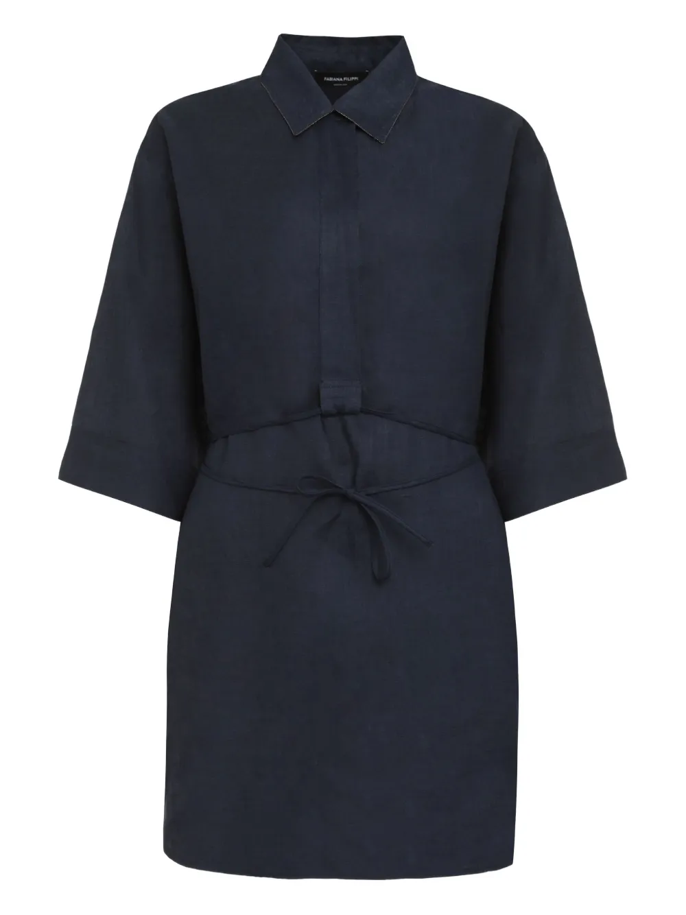 Fabiana Filippi collared short-sleeves shirt Blauw