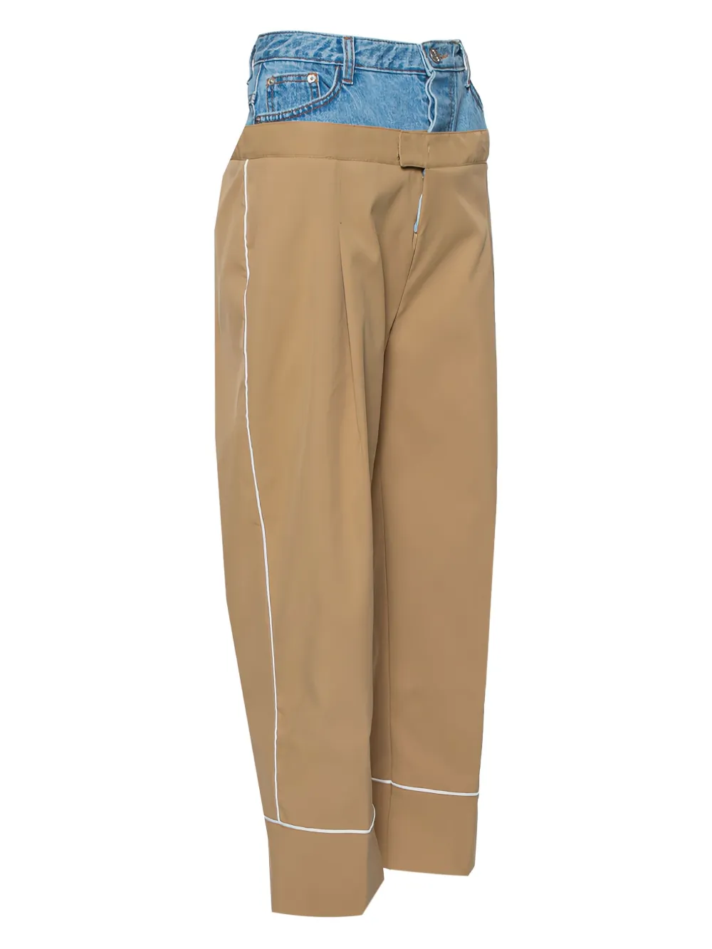 Dina Zaki denim-overlay trousers | Image 2