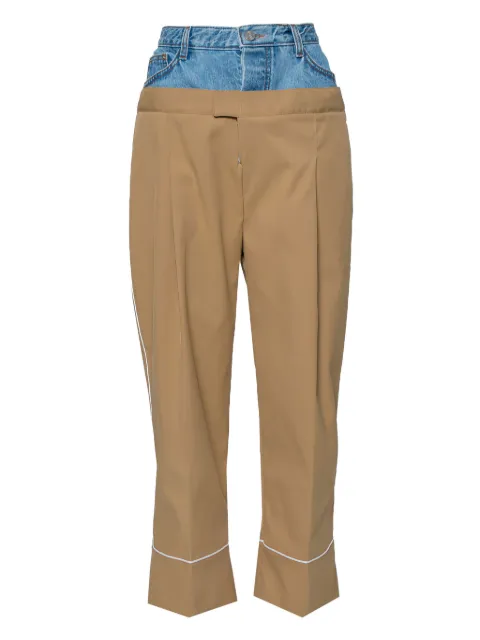 Dina Zaki denim-overlay trousers