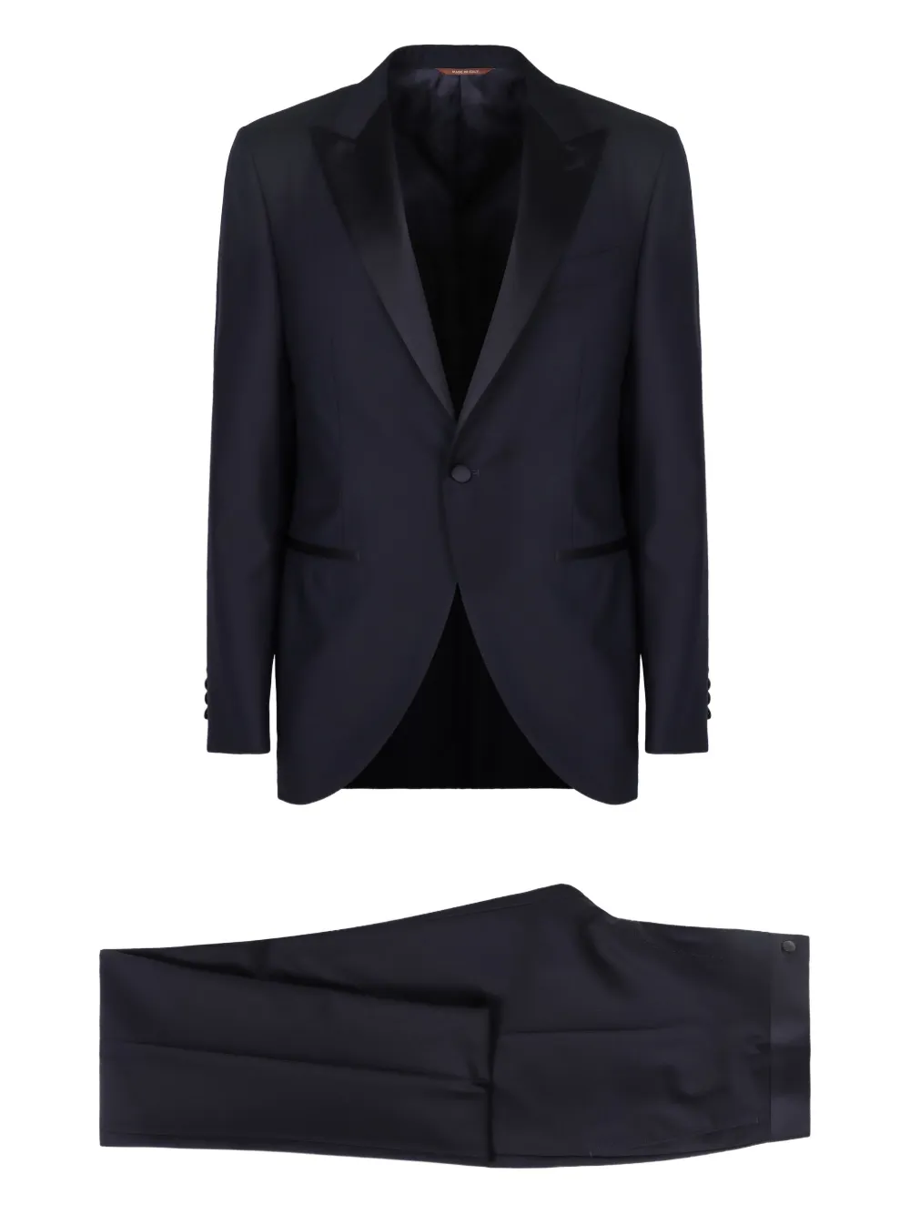 Canali satin-lapel wool suit Blauw