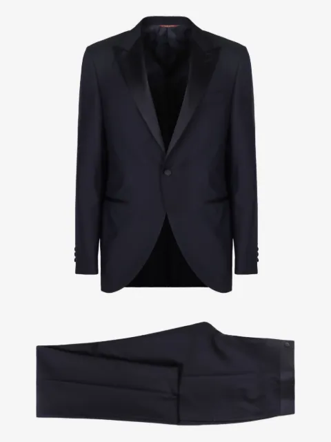Canali satin-lapel wool suit