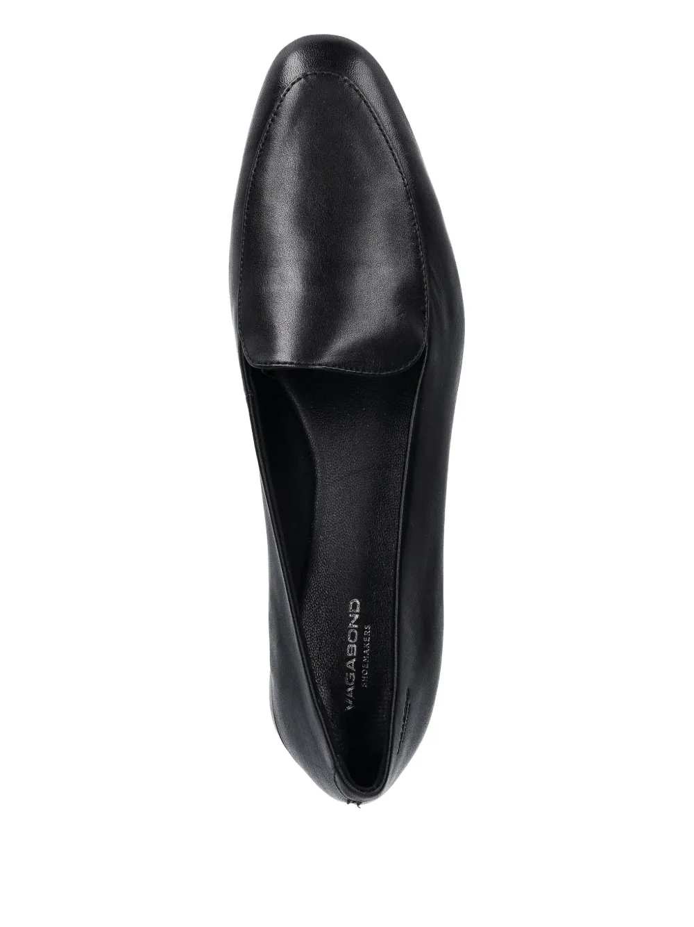 VAGABOND almond-toe leather loafers Black