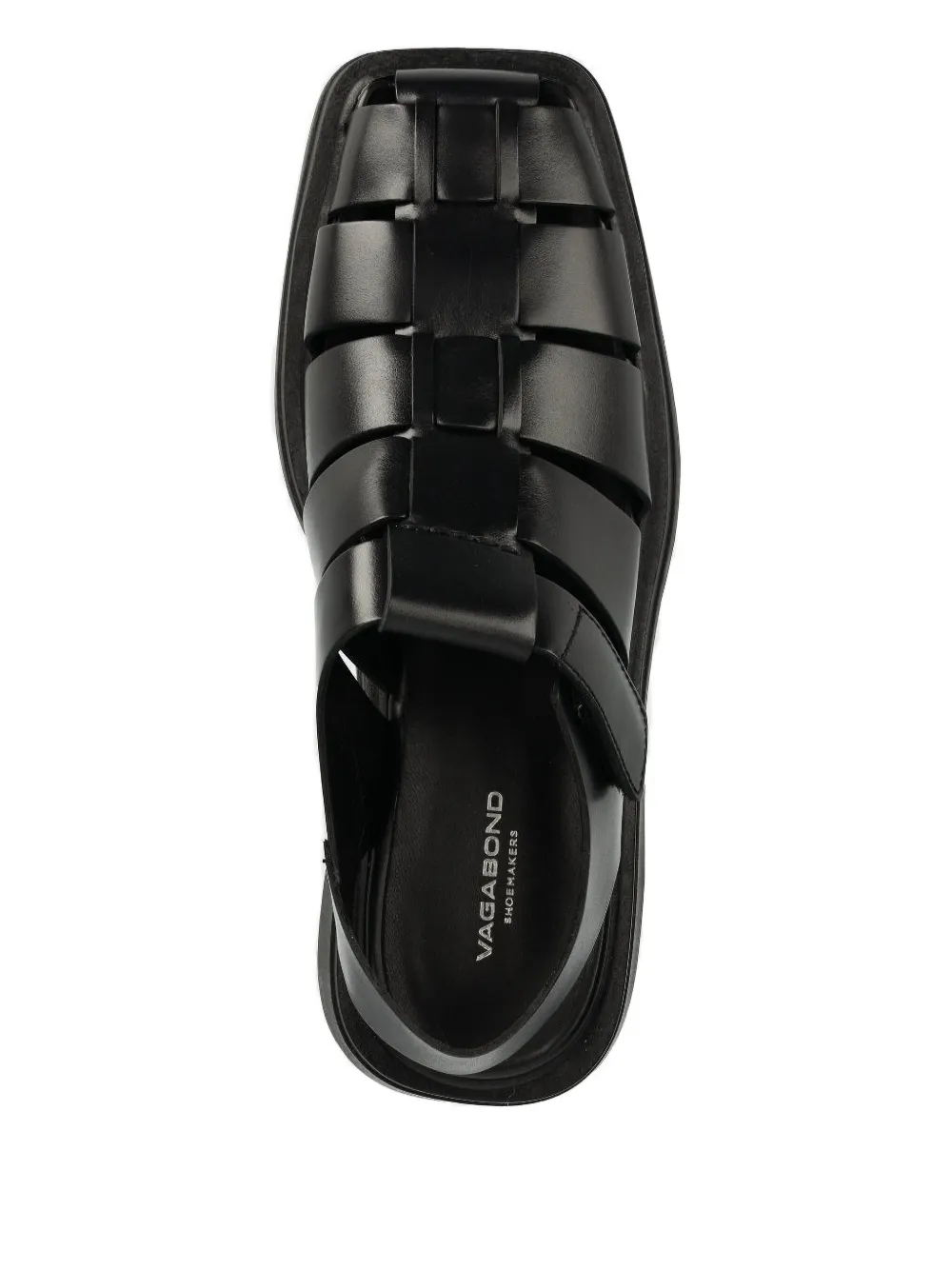 VAGABOND leather square-toe sandals Black