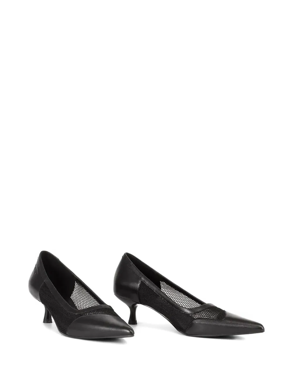 VAGABOND 47mm Lykke leather mesh pumps Black