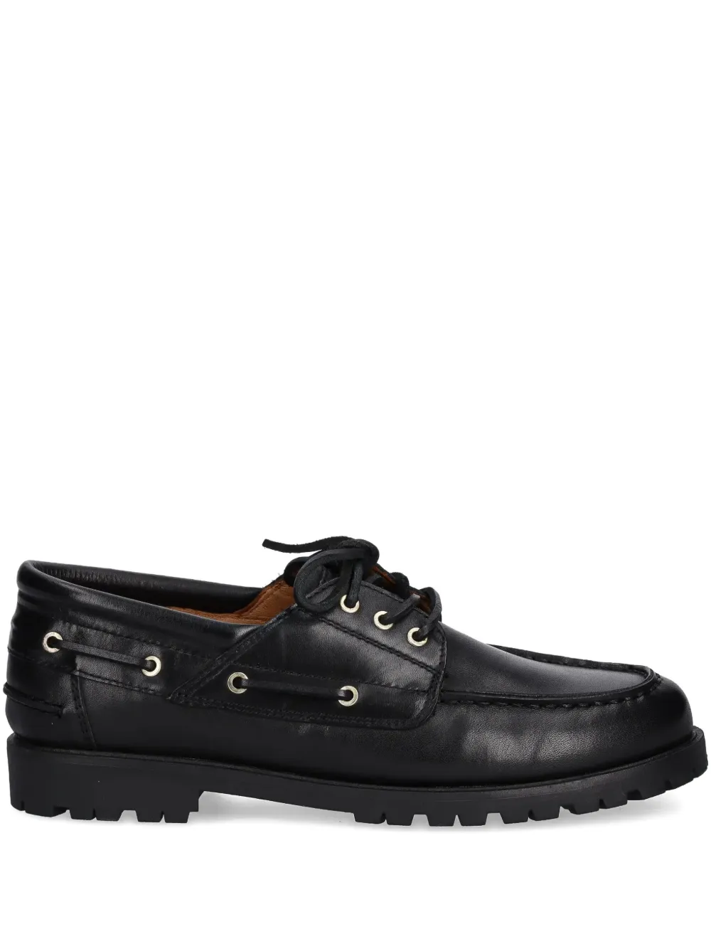 VAGABOND Joslyn leather lace-up boat shoes Black