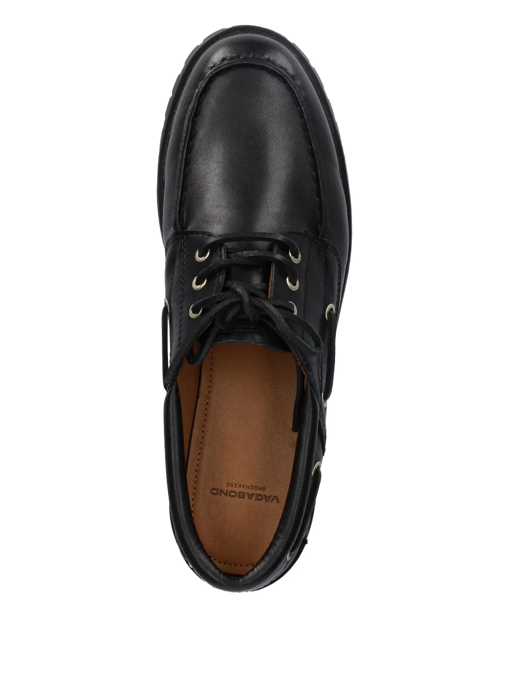 VAGABOND Joslyn leather lace-up boat shoes Black